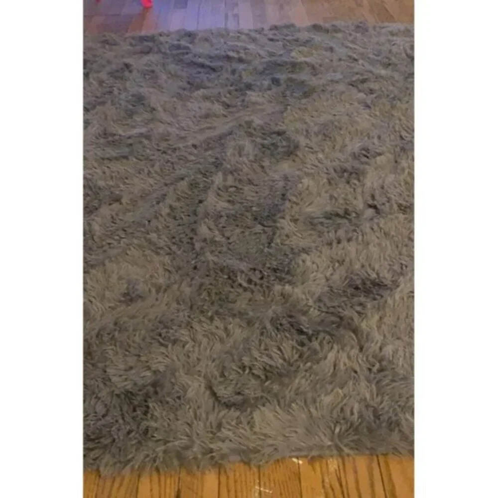 New 5x7 Grey Shag Rug, Soft Plush Fuzzy Carpet for Home, Room & Nursery